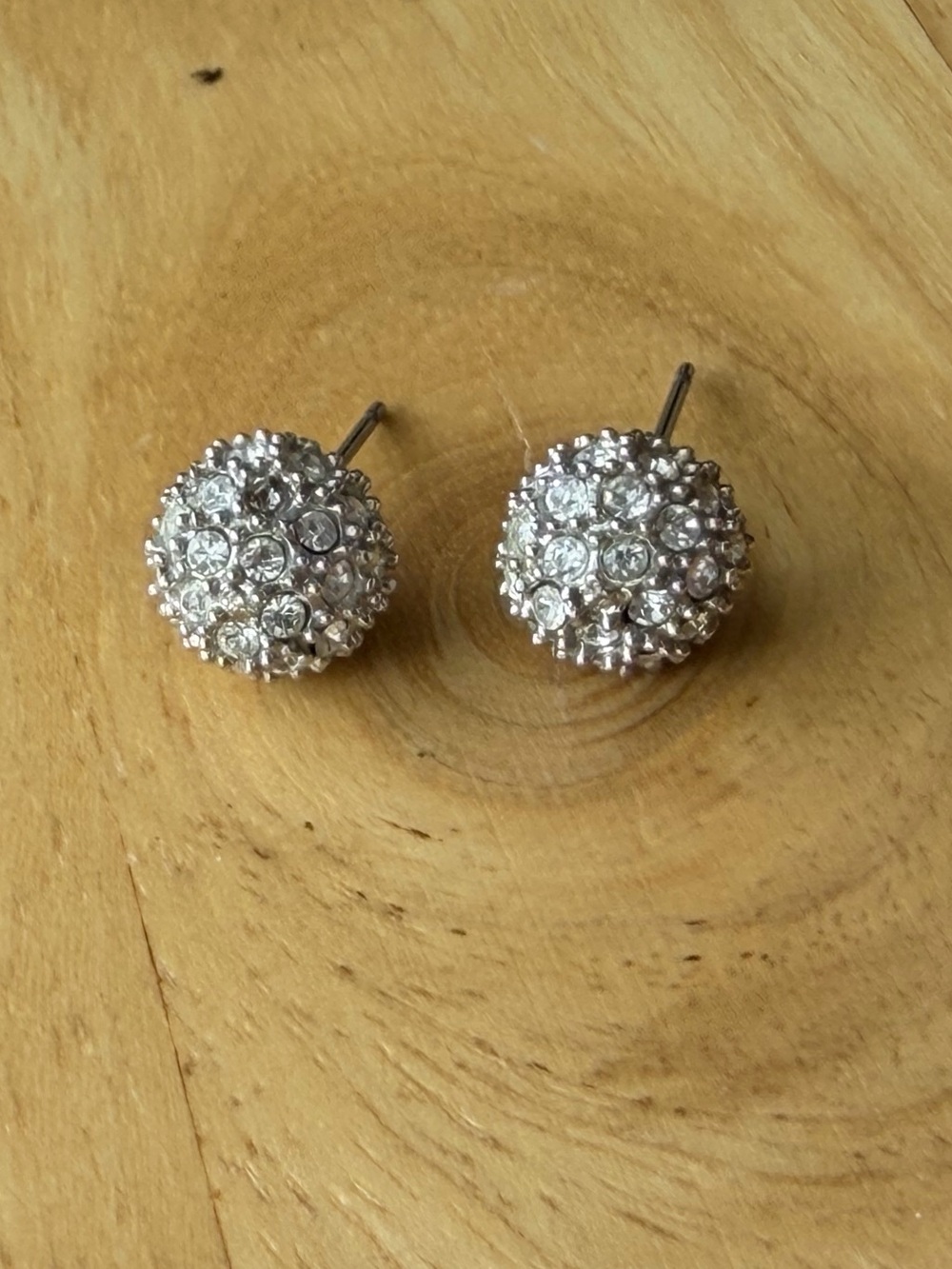Silver Crystal Pave Stud Earrings - Women Jewelry